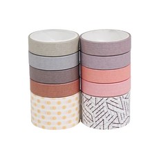 디어플레이스 컬러 패턴 데코 마스킹테이프 10종 세트 10mm x 2m 25mm x 2m, 1개, 07 앙티브의 아침
