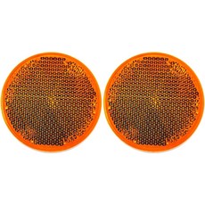 [QTY 2] [빨간색] 2인치 원형 반사경 자전거 트레일러 트럭 보트 우편함 건설 장비 RV 캠핑카 초강력 DOT/SAE 승인 (빨간색), 2X RED