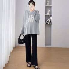 임산부 봄가을 상하의 세트 패션 고급스러운 맨투맨 상의 + 와이드 팬츠 캐주얼 루즈핏 임산복 투피스 WMY