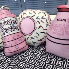 粉紅甜心甜甜圈抱枕 - 孕婦枕/哺乳枕/腰靠墊 - 舒適透氣 多功能孕期好幫手, 1個, 養樂多