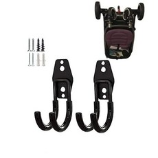 벽 마운트 유모차 행거 2개 홀더 랙 정원 전동 공구 후크 스틸 차고 도구 보관 정리함 유틸리티 (스몰 J) 192846, 벽 마운트 유모차 행거 2개 유모차 홀더 벽 마운트 유