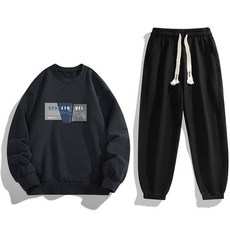 台灣熱賣Top1【台灣出貨隔日出貨】休閒套裝 兩件組 圓領長袖 運動長褲 M-4XL大碼 潮流穿搭 韓版時尚 秋冬新款