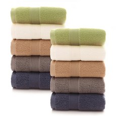 록신 호텔수건 타월 코면사 부드러운 540GSM 40수, 10개, 믹스