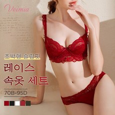 Veimia 베이미아 레이스 브라 세트 여자속옷 편한 팬티 브라 1+1세트