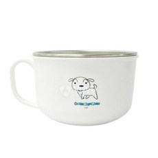 금산 논슬립 스텐면기 - 흰둥이 캐릭터그릇 라면기그릇