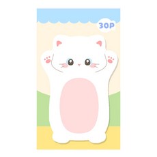 접착식 백설 고양이 동물 포스트잇 메모지 점착메모지
