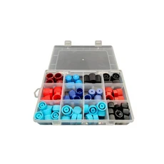 77 PCS 공용 자동차 A/C R134a 하이 로우 사이드 시스템 밸브 코어 더스트 캡 세트 씰 교체, 01 77 PCS