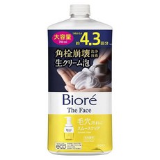 Biore 蜜妮 奶油泡沫洗顏慕斯補充瓶 黃色毛孔清潔款, 1瓶, 700ml