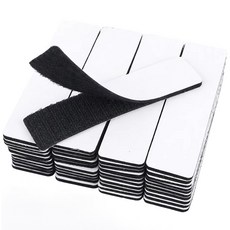 투데이리빙 40개 세트 초강력 찍찍이 벨크로 양면 테이프 붙이는 사각 접착 밴드 정리 탈부착 고정 패치, 블랙