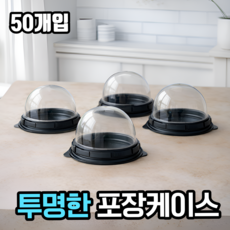 원데이홈 완벽보호 원형 돔형 케이스, 50개, 블랙