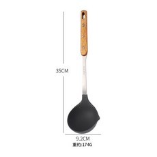 304不鏽鋼矽膠鍋鏟湯勺2件套 耐高溫不沾鍋炒菜鏟, 湯勺, 1個