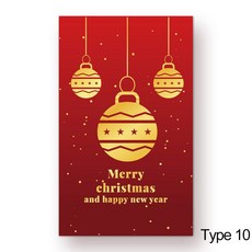 크리스마스 트리 사슴 패키지 삽입 산타 클로스 눈사람 인사 엽서 메리 카드 메시지 메모 50, Type 10