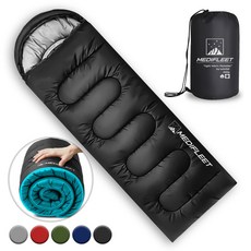 메디플릿 겨울용 머미형 야외 캠핑 침낭 + 수납가방, 1개, 스모키 블랙 (2400g)