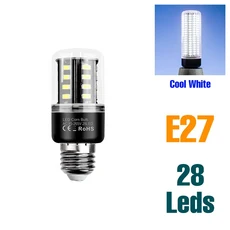 30W LED 콘 전구 E27/E26 실내 220V 천장 램프 E14 스포트라이트 가정용 조명 무플리커, 20 E27 5W Cool White, 1개