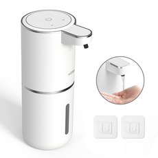 MIGA 거품/젤타입 자동 디스펜서 손세정기 충전식 비접촉 핸드워시 거품비누 화장실 주방세제 욕실 벽걸이 싱크대 손세정기, 젤타입 화이트, 1개