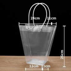 T3 PVC 흰색 긴손잡이 쇼핑백26x24x12cm 직삼각 (1봉 묶음), 1봉 (10개입)