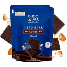 ChocZero Keto Bark 바다 소금이 함유된 다크 초콜릿 아몬드 무설탕 저탄수화물 설탕 알코올 없음 감미료 없음 천연 성분 GMO 프리 170g(6온스) (2팩)
