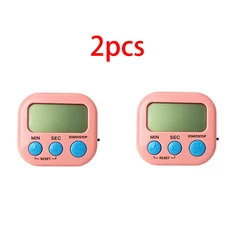 LCD 디지털 주방 타이머 마그네틱 쿠킹 대형 카운트다운 알람 시계 스톤고 홈 키친 액세서리, 04 2pcs