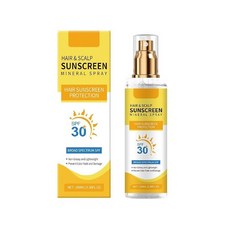 모발 및 두피 자외선 차단 스프레이 SPF 30 모발 퇴색 및 건조 및 두피 햇볕 화상 방지 모든 피부 타입 및 자외선 차단. (1개)