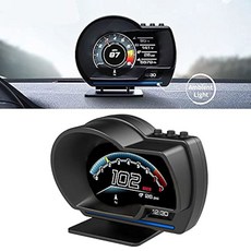 Qiilu 자동차 차량용 OBD2 GPS 스마트 게 HUD 속도계 경보기 트럭용, 자동차용 헤드업 디스플레이 OBD2 게이지 자동차 트럭, 1개