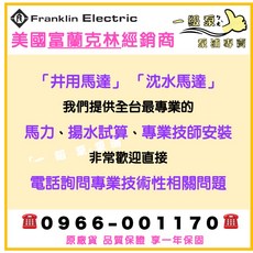 美國富蘭克林（Franklin Electric）深水/井水馬達，多種馬力規格, 1個