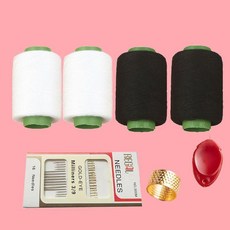 縫衣線 手工家用縫紉線, 1個, 13g,升級 韌度 白+黑各1 共2個
