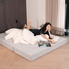 라이프슬립 3단 접이식 매트리스 고밀도 국산폼 허리 편한 고탄성폼 꿀잠 토퍼 국내생산