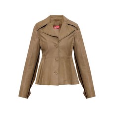 디젤 버튼 플레어 레더 재킷