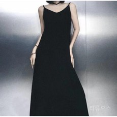 티류으스 여성 봄 시즌 프릴 플리츠 스트랩 롱 원피스 러플 슬림핏 오버핏 프렌치 스타일 심플 컬러 WY