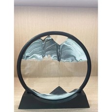 居家裝飾創意3D流沙畫沙漏擺件，桌面擺飾，男女生生日禮物，攝影裝飾, 咖啡色,黑框7寸