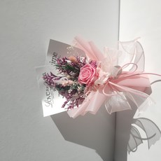 시들지 않는 생화 프리저브드 미니 장미 꽃다발 + 쇼핑케이스, 핑크