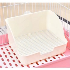 K zone 現貨 大容量小寵便盆 兔子便盆 龍貓/倉鼠/貂專用四角便盆 兔便盆 天竺鼠便盆, 白色, 1個