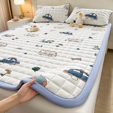 四季款床墊 學生床墊 四季通用夾棉床墊褥子加厚床鋪地鋪地墊家用防滑夾棉床單學生宿舍家用, 太空人,180*200cm【單床墊】