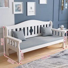 원목소파 편안한 벤치 180x58x85 화이트 우드 딱딱한 평상형 쇼파 3인, Snow Mountain White white 200