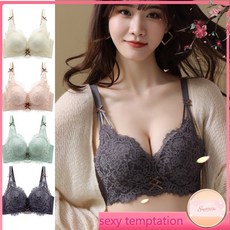 加厚墊5cm爆乳內衣，少女乳膠深V集中款，無鋼圈蕾絲美背性感內衣