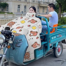 년형 전기 삼륜차 방풍 플리스 커버 보온 방수 오토바이 보호 윈드쉴드, T. [어깨와 목 스카프] 커피밀짚곰