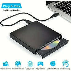 외장 CD 드라이브 USB 타입-C 슬림형, Black, 1개, 상세설명참조