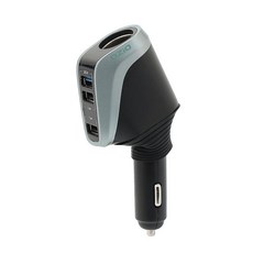 배터리전압출력 USB3구 충전시거잭 차량용멀티소켓 시가잭 급속, 블랙, USB시거잭