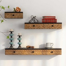 入戶玄關法式壁掛櫃 實木復古抽屜收納 牆上置物架 省空間實用, A2757,整裝, A2757