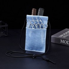 美髮專用剪刀包 寵物剪刀收納工具包 斜挎包, 1個, 淺藍色（配繩子肩帶）