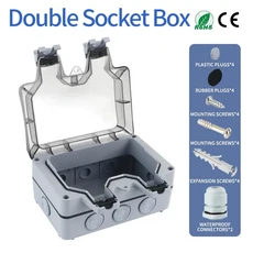 Avoir IP66 방진 소켓(USB 충전기 포트 포함) 야외 듀얼 FR 표준 전원 콘센트 16A 가정용, 08 Double box