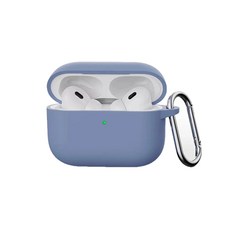 山水之寶 素色彈性矽膠耳機保護套 附扣環, 薰衣草紫, 1個, Airpods Pro3