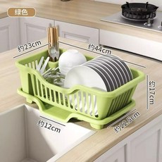 碗架加厚瀝水碗架收納架廚房水槽置物架碗櫃碗盤架瀝水筷子收納架, 小號綠色加厚款(正面漏水)