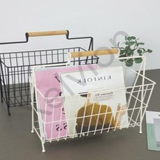 트레분 잡지꽂이 아이보리/블랙 철제책꽂이 스탠딩책꽂이 욕실잡지꽂이 잡지진열대, 아이보리