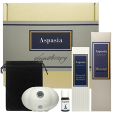 Aspasia 經典芳香禮盒 (含按摩油 精油噴霧 純精油 迷你香薰機)，多重香氛一次擁有，享受頂級SPA體驗, 1套