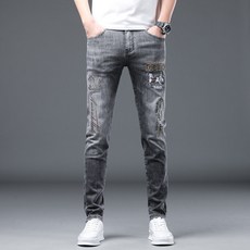 Do Brother 男款刺繡水洗牛仔褲