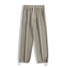 男款直筒休閒長褲 衛褲運動闊腿褲, 2XL码 建议体重（75-85公斤）, 奶茶色