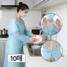 SC FMCG 일회용 비닐 앞치마, 1세트, 엄지 디자인