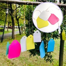 사랑 우정 건강 소원 태그 나무 기도 이름표 PVC재질 쪽지 메모 노트 식목 네임택 100장, B 엘로100P