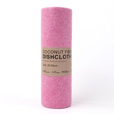 Rrmeet 천연 코코넛 섬유 주방수세미 주방 팜유클리너 20매, 분홍, 1개